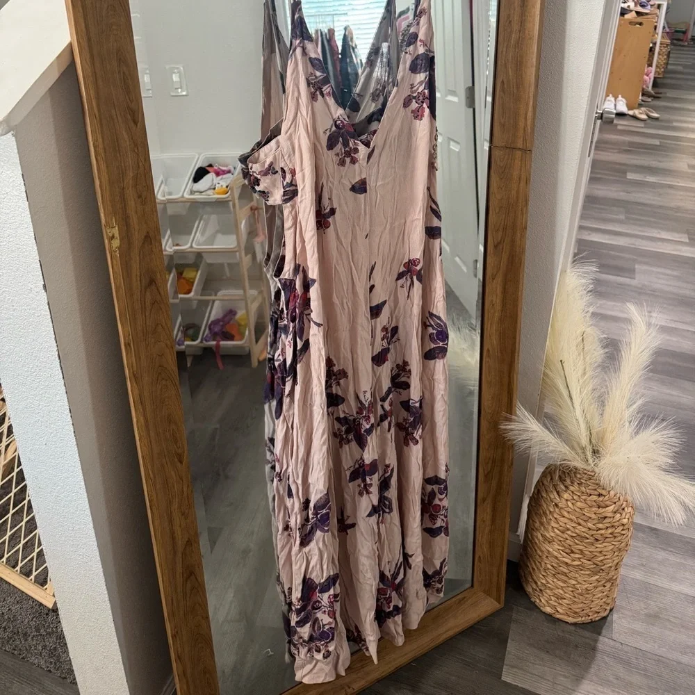 Free People Dream Big Wide Leg Cropped V-Neck Jumpsuit - Picture 3 of 6